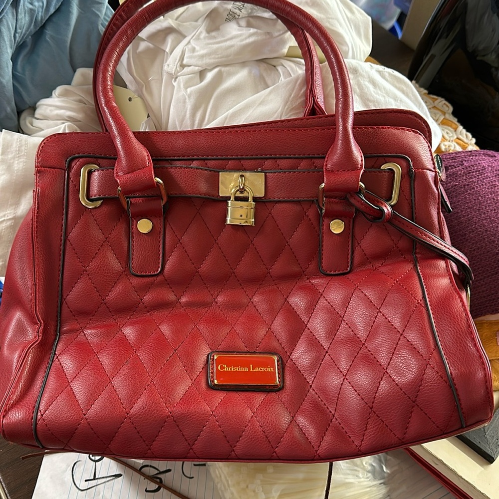 Red Christian Lacroix medium side bag